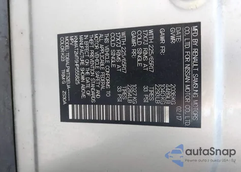 2017 Nissan Rogue S from USA, damaged, VIN KNMAT2MT6HP555825